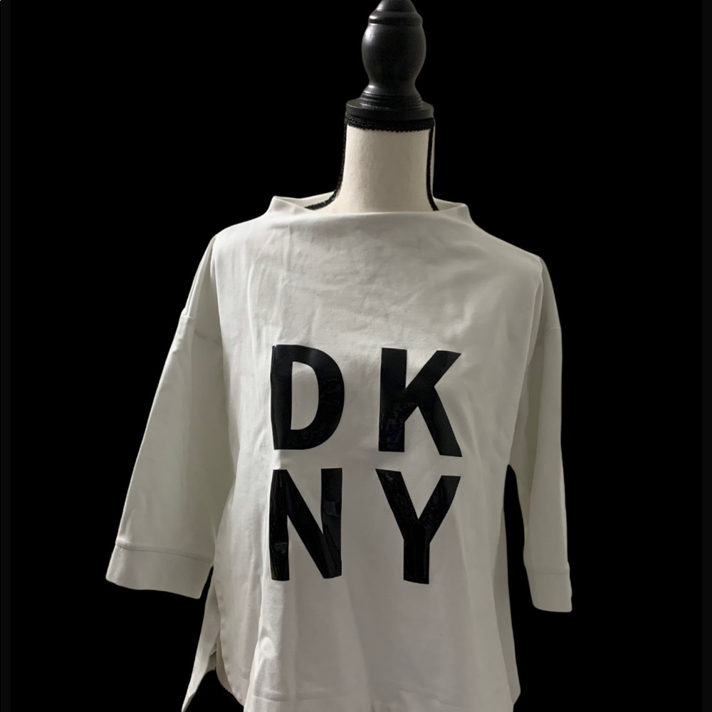 DKNY white spandex oversized top